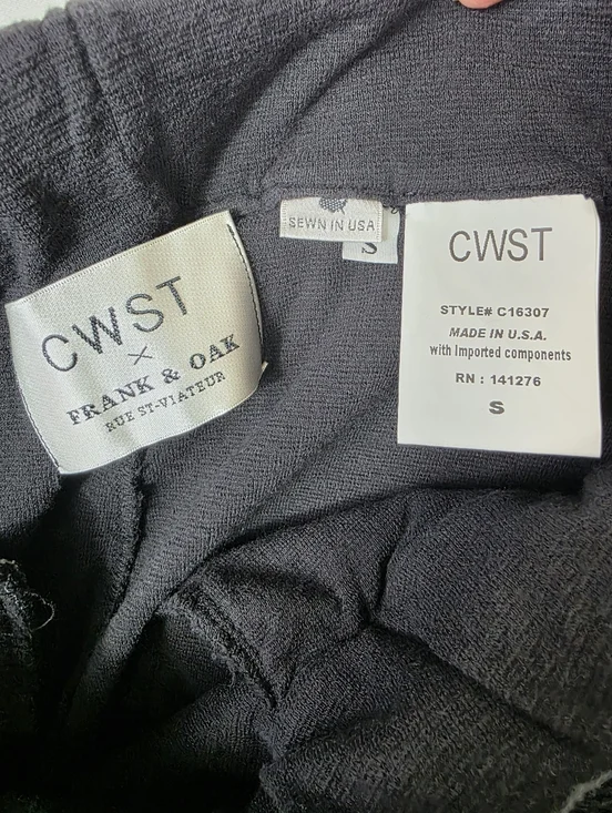 Frank & Oak x CWST Men’s Textured cotton fabric  Drawstring Shorts - Picture 4 of 11